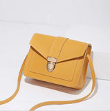 Mini PU Leather Crossbody Bag for Women Yellow Messenger Bag