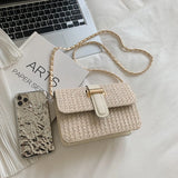 Women's Straw Crossbody Bag Summer Woven Shoulder Messenger Handbag