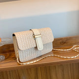 Women's Straw Crossbody Bag Summer Woven Shoulder Messenger Handbag