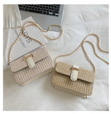 Women's Straw Crossbody Bag Summer Woven Shoulder Messenger Handbag