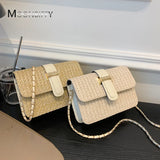Women's Straw Crossbody Bag Summer Woven Shoulder Messenger Handbag