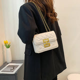 Women's Small Crossbody Bag PU Leather Chains Shoulder Messenger