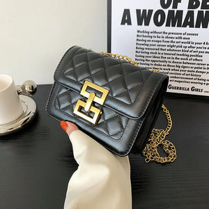 Women's Small Crossbody Bag PU Leather Chains Shoulder Messenger