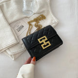 Women's Small Crossbody Bag PU Leather Chains Shoulder Messenger