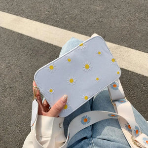 Small Daisy Female Bags Wide Nylon Shoulder Strap Messenger Bag