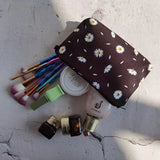Daisy Printed Women Bag Organizer Cosmetic Makeup Bag for Trip