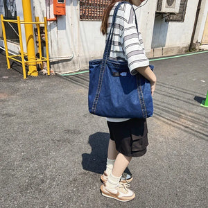 Denim Handbag Women Bag Ladies Big Purses Tote Shoulder Crossbody Messenger Bag