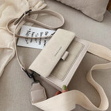 Small Flap Shoulder Bags Women Wide Strap Crossbody Bag