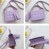 Women's Small Flap Shoulder Bag Candy PU Leather Totes Crossbody Handbag