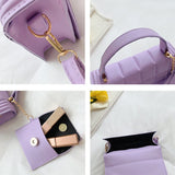 Women's Small Flap Shoulder Bag Candy PU Leather Totes Crossbody Handbag