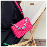 Plaid Ladies Shoulder Messenger Bag Chain Women Handbag