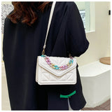 Plaid Ladies Shoulder Messenger Bag Chain Women Handbag