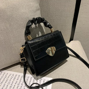 Small Handbag PU Leather Shoulder Bags for Women Stone Pattern Crossbody Bags