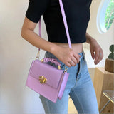 Stone Pattern Crossbody Bag Women Flap Shoulder Handbag PU Leather