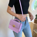 Small Handbag PU Leather Shoulder Bags for Women Stone Pattern Crossbody Bags