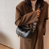 Small Messenger Bag for Women Retro Solid PU Leather Shoulder Crossbody Bags