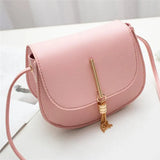 Mini Tassel Leather Shoulder Bag for Women