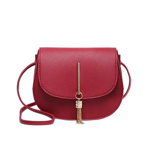 Mini Tassel Leather Shoulder Bag for Women