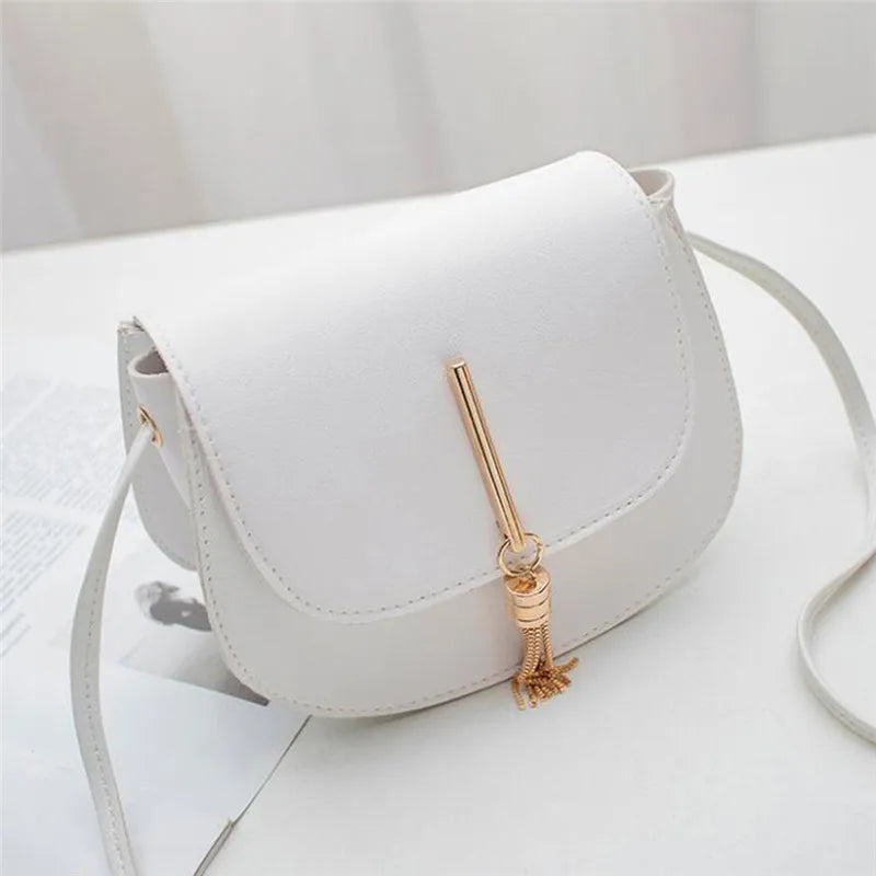 Mini Tassel Leather Shoulder Bag for Women