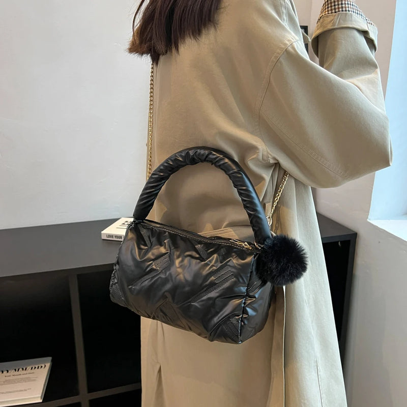 Small Quilted Shoulder Bag Women Crossbody Purse Winter Handbag