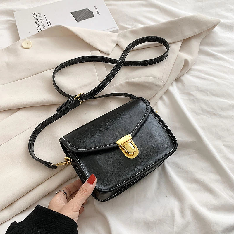 Retro Crossbody Bag for Women Winter Solid Messenger Bag