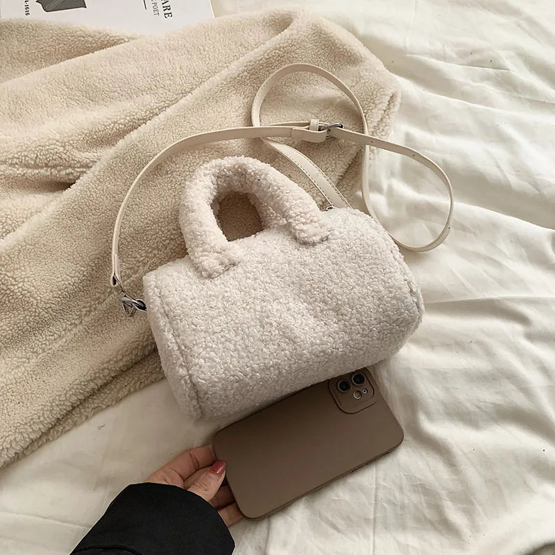 Plush Winter Handbag Shoulder Bag Lamb Fluffy Crossbody Ladies Purse
