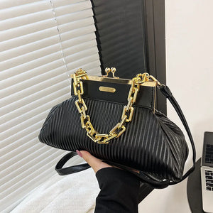 Small Shoulder Bag Thick Chain Handbag And Purse High Leather Women Tote Bags