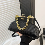 Small Shoulder Bag Thick Chain Handbag And Purse High Leather Women Tote Bags