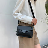 Women's Weave Strap Crossbody Flap Messenger Bag Purse