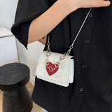 Small Square Bag Retro Mini Handbag PU Leather Shoulder Messenger Female Bag