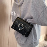 Small Square Bag Ladies Shoulder Messenger Bag PU Leather Handbag