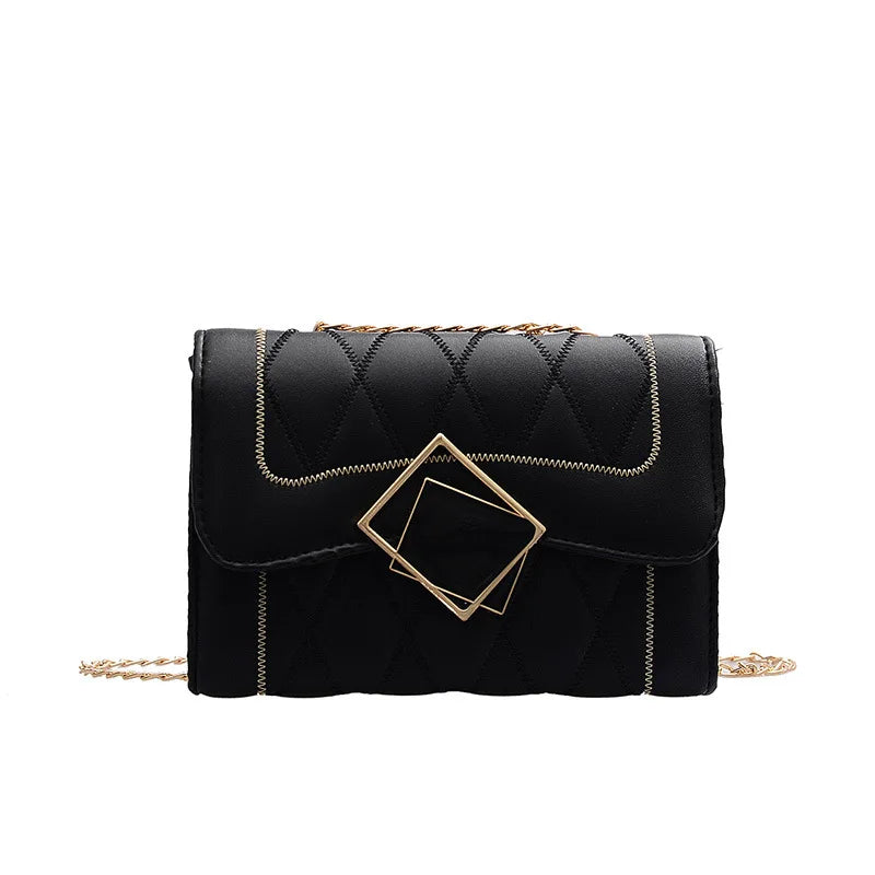 Small Square Bag Ladies Shoulder Messenger Bag PU Leather Handbag