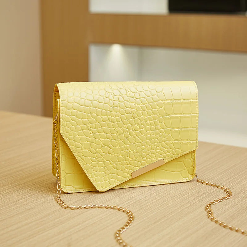 Small Square Bag Lady's Grace One Shoulder Crossbody Bag Solid