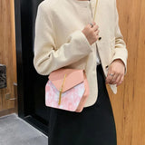Small Square Leather Shoulder Bag Chain Strap Crossbody Phone Purse