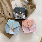 Small Square Leather Shoulder Bag Chain Strap Crossbody Phone Purse