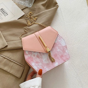 Small Square Leather Shoulder Bag Chain Strap Crossbody Phone Purse