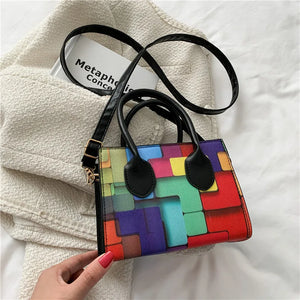 Rainbow Crossbody Messenger Bag Women Small Square Shoulder Phone Purse Handbag