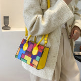 Rainbow Crossbody Messenger Bag Women Small Square Shoulder Phone Purse Handbag