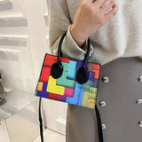 Rainbow Crossbody Messenger Bag Women Small Square Shoulder Phone Purse Handbag