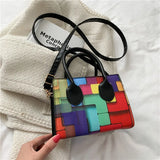 Rainbow Crossbody Messenger Bag Women Small Square Shoulder Phone Purse Handbag