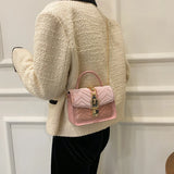 Small Square Women Bag Corduroy Handbag Shoulder Messenger Crossbody Bag