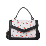 Small Square Women Shoulder Crossbody Bag Cherry Pattern Female