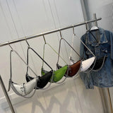 Thick Chain Saddle Shoulder Bag PU Leather Handbag Crossbody Bag
