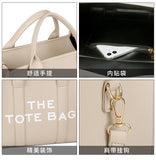 Matte Pu Leather Small Tote Bag for Women - Letters Handbags