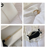 Matte Pu Leather Small Tote Bag for Women - Letters Handbags