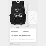 Smiley Women Backpack School Bag Waterproof Travel Backpacks