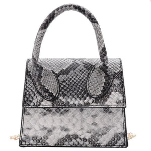 Snake Print PU Shoulder Bag Chain Crossbody Lipstick Bag