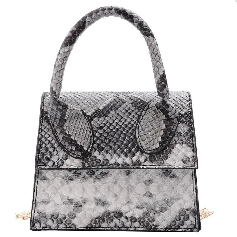 Snake Print PU Shoulder Bag Chain Crossbody Lipstick Bag