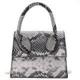 Snake Print PU Shoulder Bag Chain Crossbody Lipstick Bag