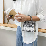 Snake Print PU Shoulder Bag Chain Crossbody Lipstick Bag